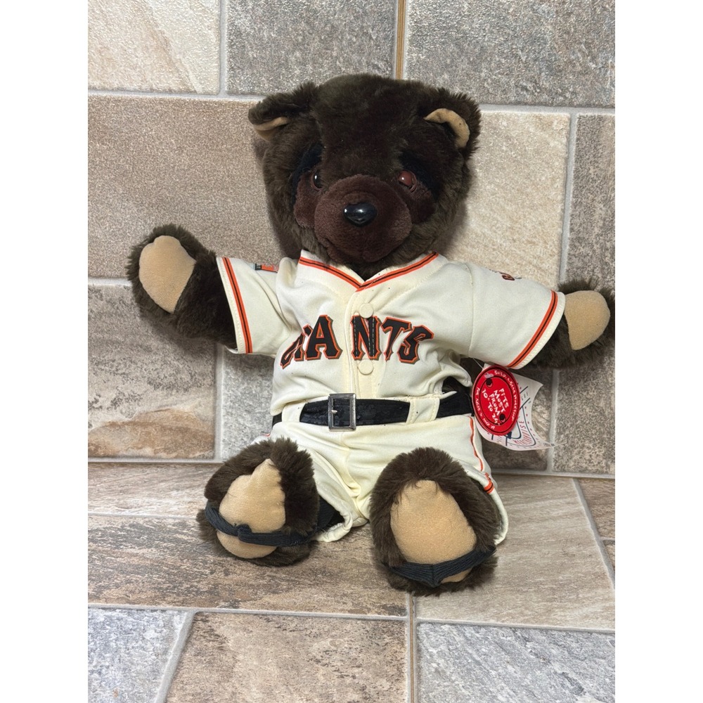 San Francisco Giants MLB Teddy Bear Plush Brown 14"‎ Cream Baseball Uniform No 1
